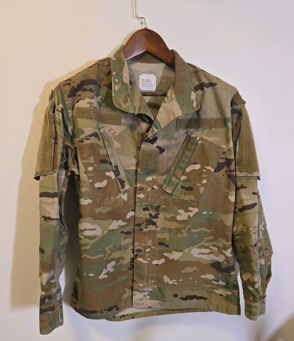 US Army Military OCP Scorpion W2 Camo Combat Uniform Coat Jacket Small Regular